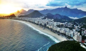 View of Copacabana Beach from the chopper